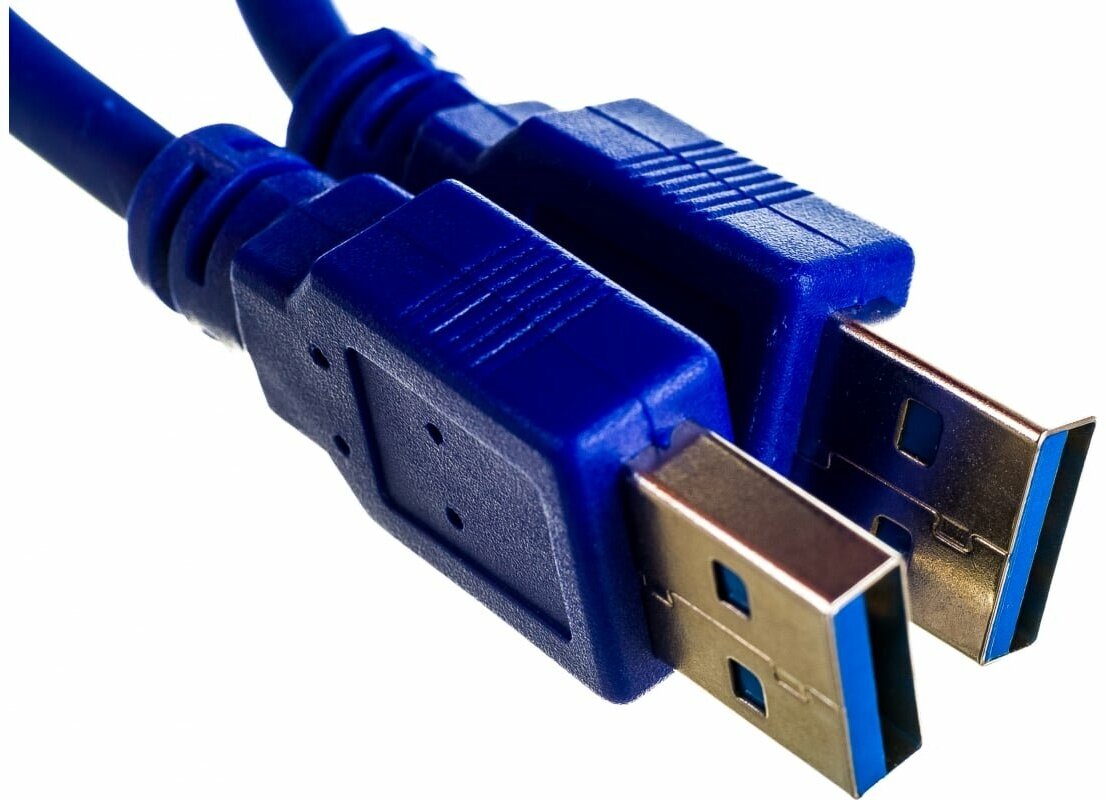 Кабель USB 3.0, AM/AM, экран, 1 м, синий, Cablexpert