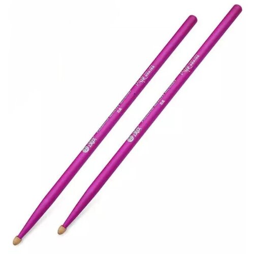 палочки для барабана hun drumsticks 10101003004 fluorescent series 5a 10101003024 Fluorescent Series 5A PURPLE Барабанные палочки, фиолетовые, орех гикори, HUN