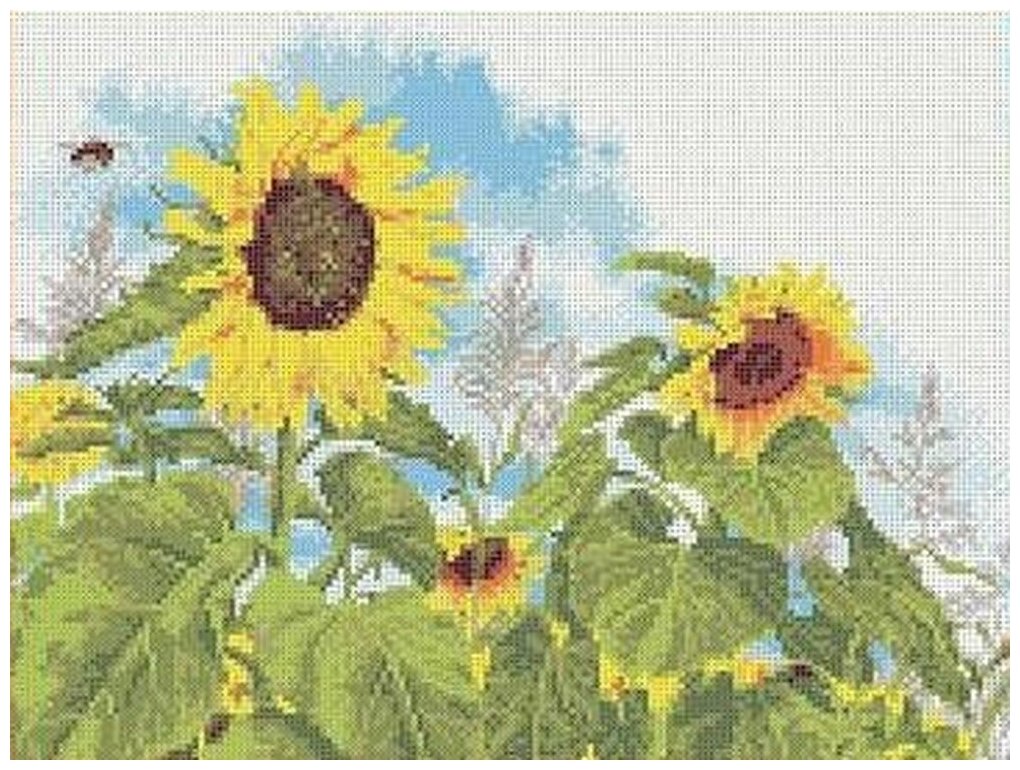 Рисунок на ткани Каролинка "Подсолнухи", 35,5x26,8 см