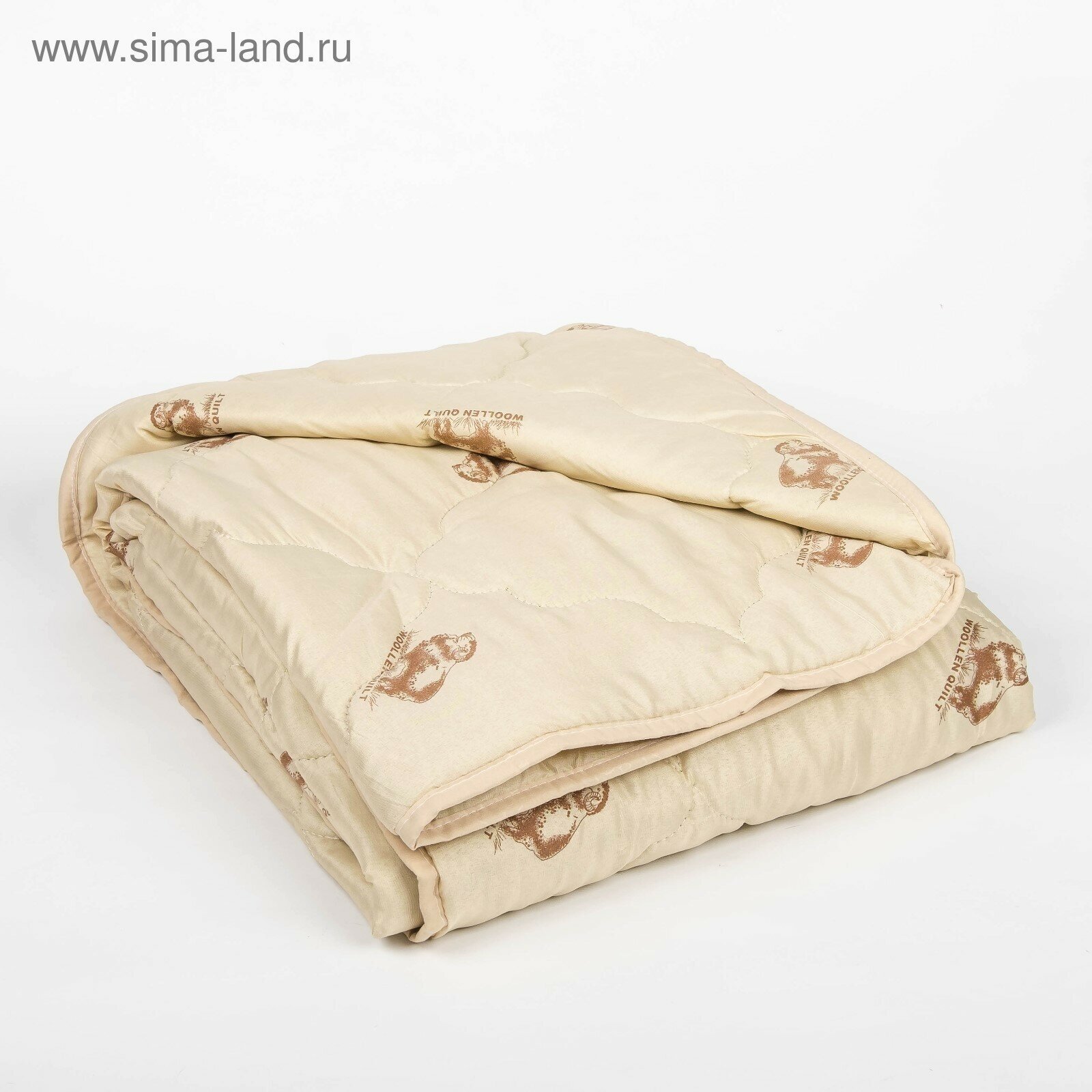 Одеяло облегчённое "Овечья шерсть", размер 140х205 ± 5 см, 200гр/м2, чехол п/э