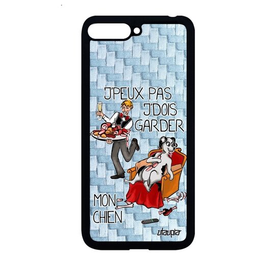 фото Чехол для мобильного huawei y6 2018, "не могу - у меня собака!" карикатура повод utaupia