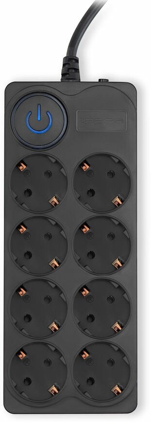 Сетевой фильтр Ippon BK-8-EU-3-10-B 3м (8 розеток) черный (коробка) - фотография № 7