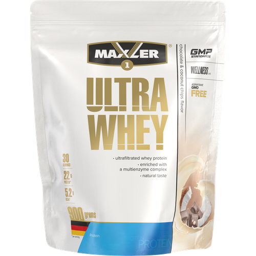 Протеин Maxler Ultra Whey, 900 гр., шоколад-кокос сывороточный протеин ultra whey 750г солёная карамель