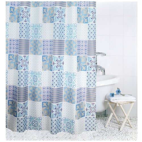 Штора для ванной Bath Plus 180x200 см тканевая Provence синий