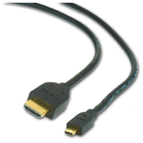 кабель hdmi micro hdmi 1 8м gembird cc hdmid 6 Кабель Cablexpert HDMI - microHDMI (CC-HDMID-6), 1.8 м, 1 шт., черный