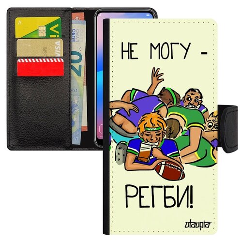 фото Чехол-книжка на телефон galaxy a40, "не могу - у меня регби!" юмор спорт utaupia