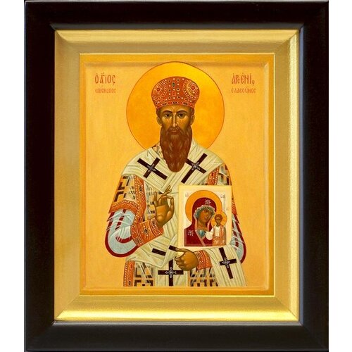 Святитель Арсений Элассонский, архиепископ Суздальский (лик № 239), икона в деревянном киоте 14,5*16,5 см