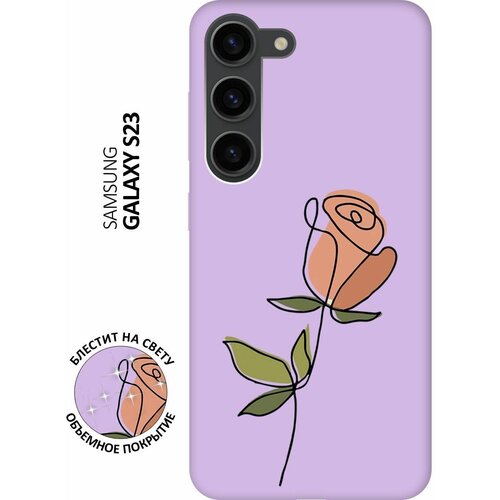 Силиконовый чехол на Samsung Galaxy S23, Самсунг С23 Silky Touch Premium с принтом Rose сиреневый силиконовый чехол на samsung galaxy s23 самсунг с23 silky touch premium с принтом making the world better сиреневый