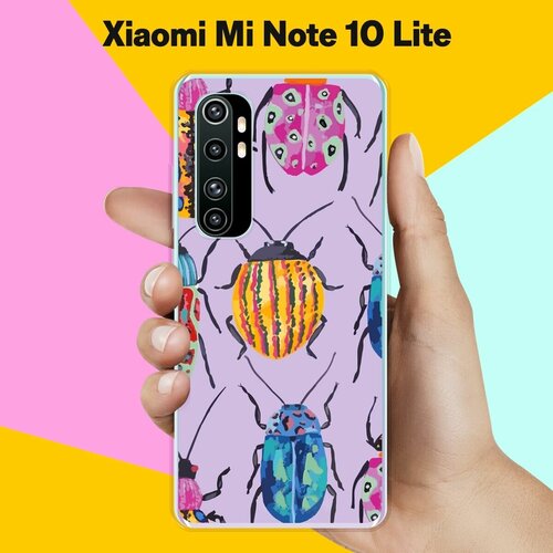 Силиконовый чехол на Xiaomi Mi Note 10 Lite Жуки / для Сяоми Ми Ноут 10 Лайт матовый чехол boxing w для xiaomi mi note 10 lite сяоми ми ноут 10 лайт с 3d эффектом черный