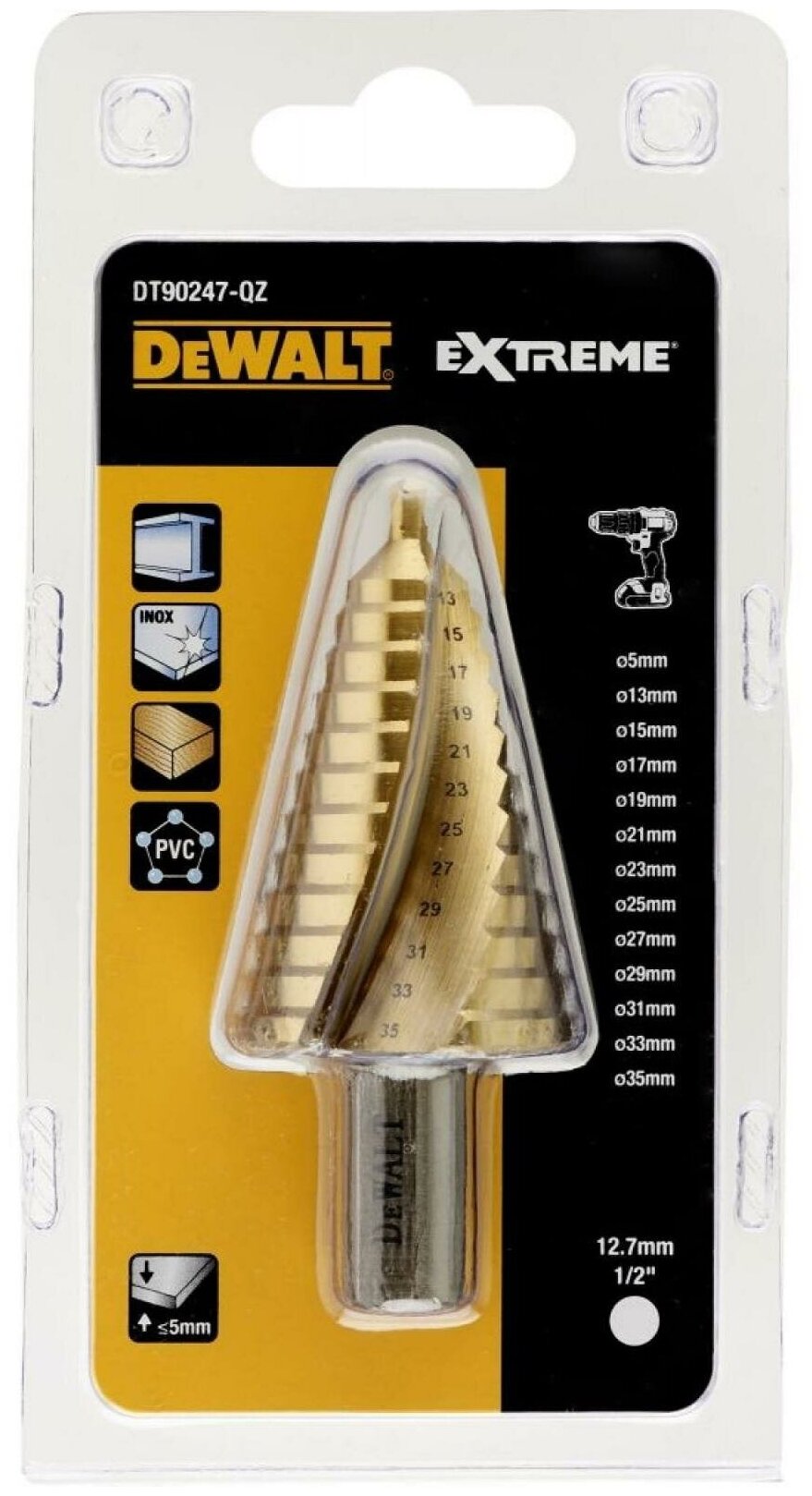 DeWalt Сверло ступенчатое по металлу 5-35 мм DeWalt, DT90247