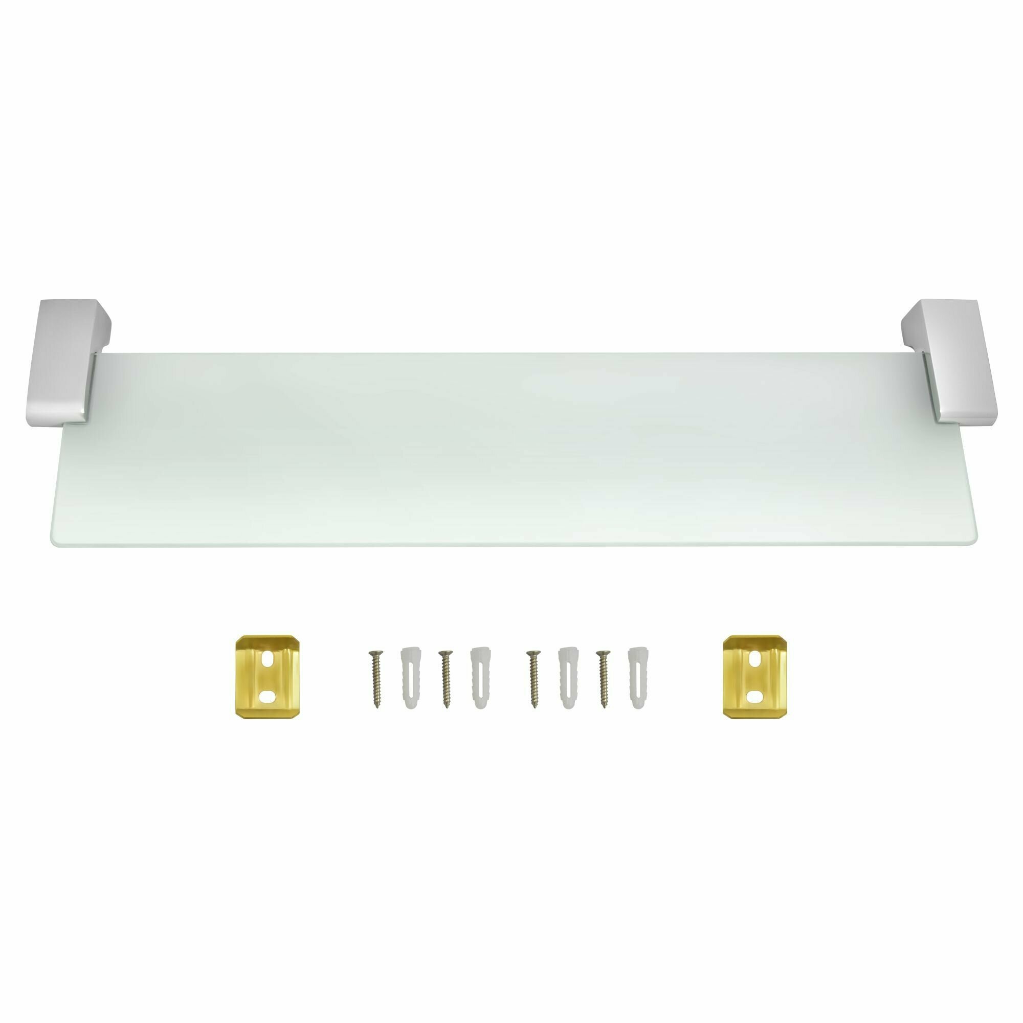 Полка стеклянная Solinne, B-85711, хром, стекло-сатин, Коллекция Mirror 2552.389 - фото №14