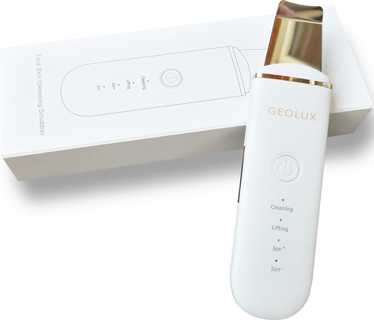 Аппарат для ультразвуковой чистки лица GEOLUX, прибор для удаления черных точек, микротоки для лица
