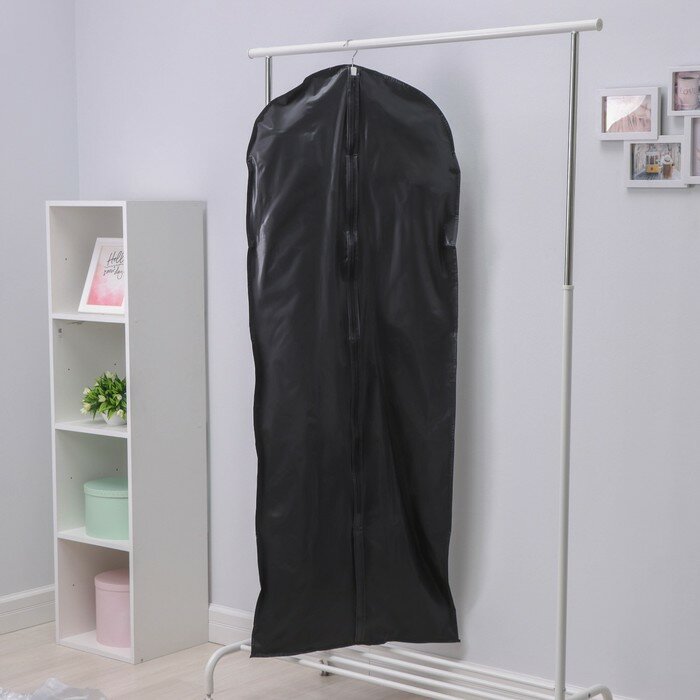 Чехол для одежды LaDо́m 60×160 см плотный PEVA чёрный