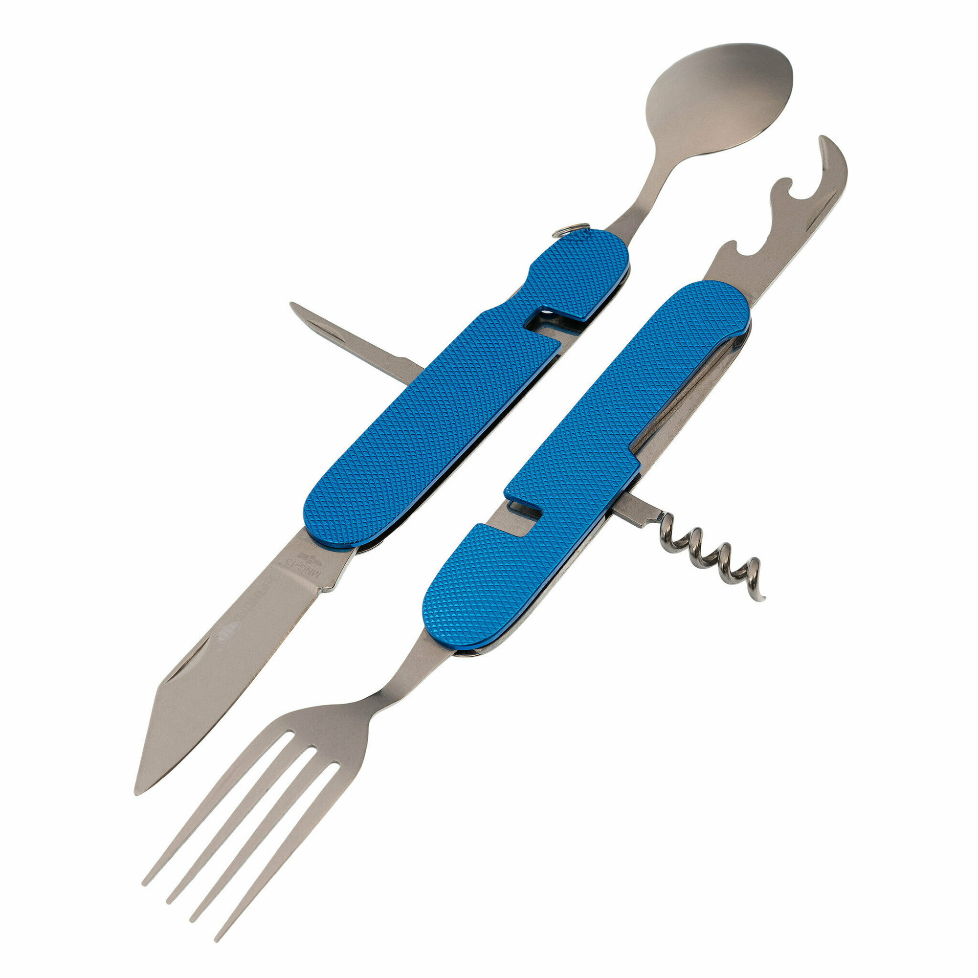 Набор складных столовых походных приборов 6 в 1, вилка, ложка, штопор, нож