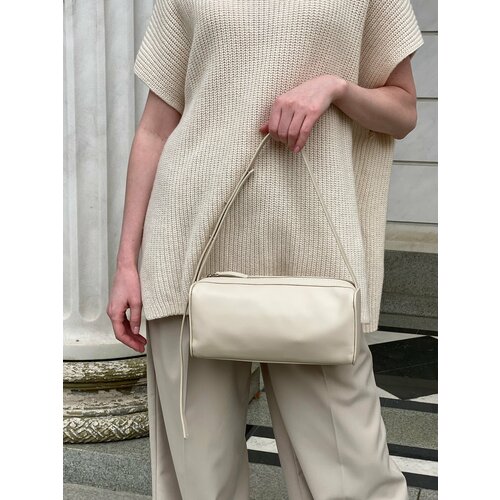 Сумка кросс-боди TIKITORCH, фактура гладкая, молочный