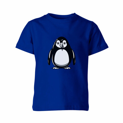 детская футболка маленький пингвин 116 белый Футболка Us Basic, размер 8, синий