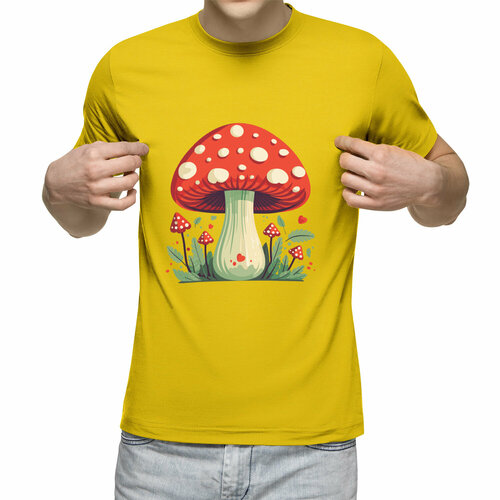 Футболка Us Basic, размер 2XL, желтый мужская футболка грибы грибной мухоморы l серый меланж