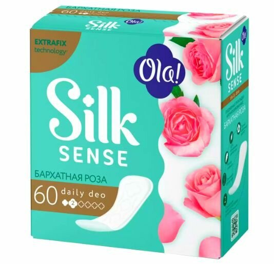 Ola! Прокладки ежедневные, Silk Sense Daily Deo, Бархатная роза, 60 шт