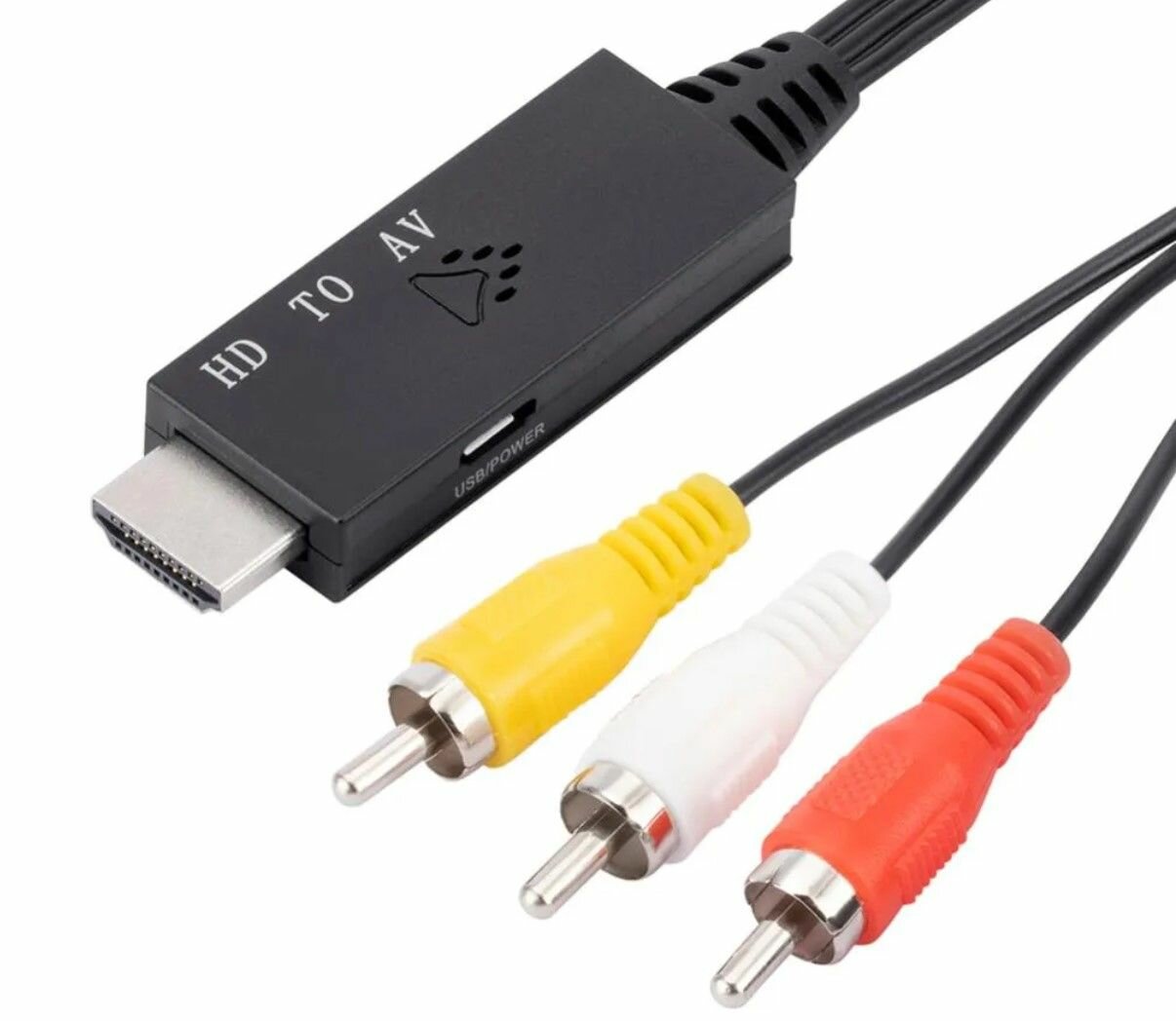 Конвертер аудио-видео из HDMI в 3RCA (например видеомагнитофон) плюс питания 0,5 метра — фото 1