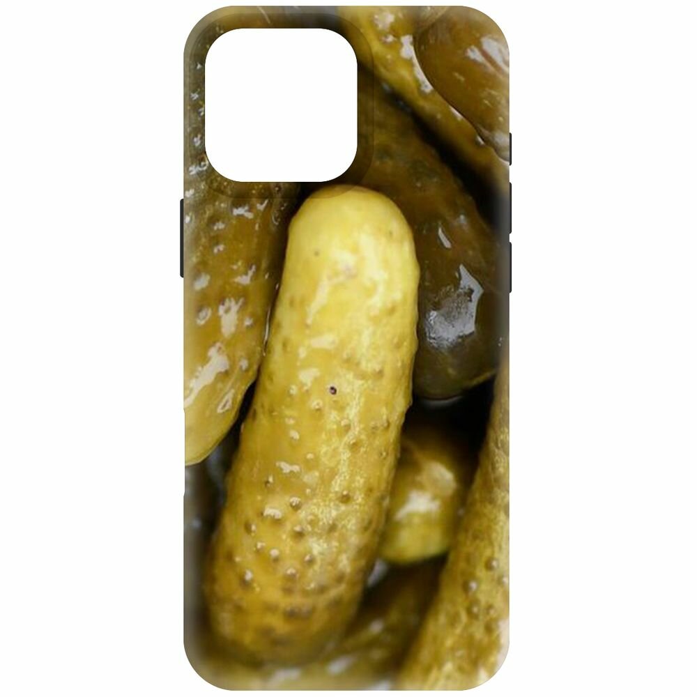 Чехол-накладка Krutoff Soft Case Огурчики для iPhone 16 Pro Max черный