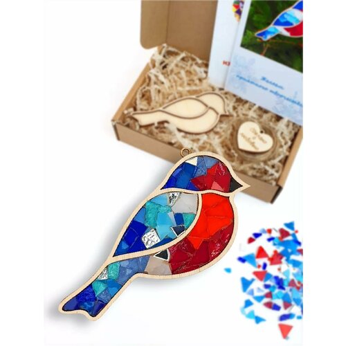 Набор для творчества стеклянная мозаика Снегирь