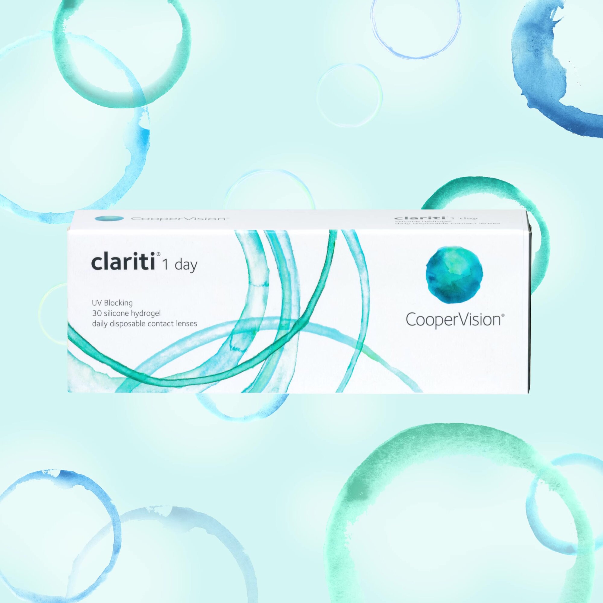 Контактные линзы CooperVision clariti 1-day (30 линз) -1.00 R 8.6, однодневные, прозрачные — фото 1