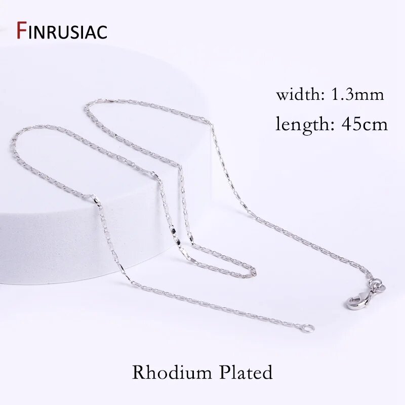 Цепочка для ожерелья FINRUSIAC, 45см, 1.3мм, платина
