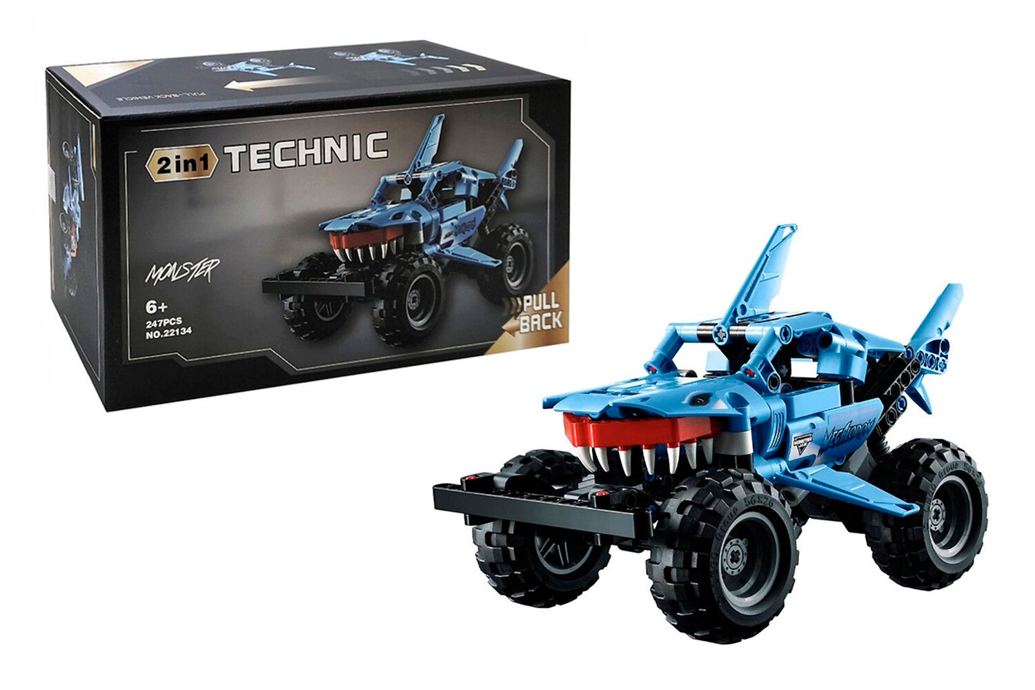 Конструктор TECHNIC Monster Jam Megalodon Монстр Трак Мегалодон с инерционным мех. 22134, 247 дет