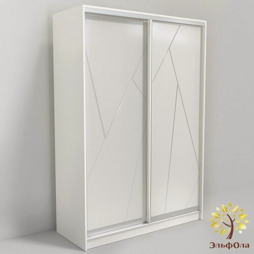 Изображение товара Шкаф-купе ЭльфОла "Геометрия", фасады МДФ с фрезеровкой, 152*45*220 см