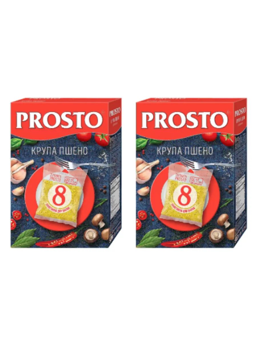Крупа Prosto пшено, в пакетиках для варки, 5*62.5 гр, 2 шт