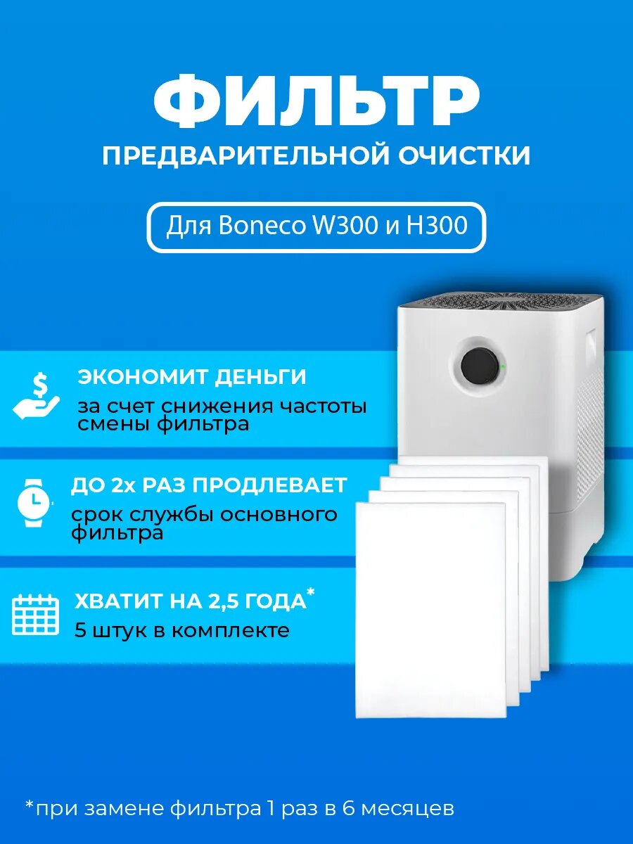 Фильтр для очистителя воздуха Boneco W300  H300 5 штук