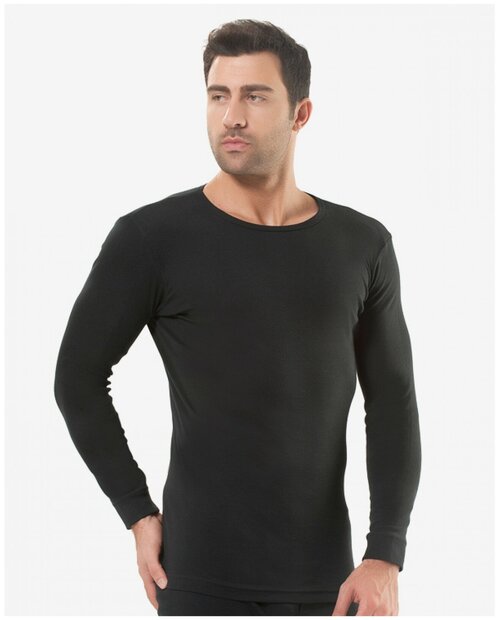 Мужская футболка с длинным рукавом ,Oztas ,XL, черная (1021)