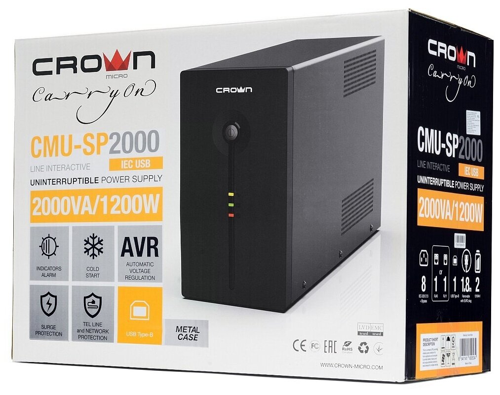 ИБП CROWN Line Interactive CMU-SP2000IEC