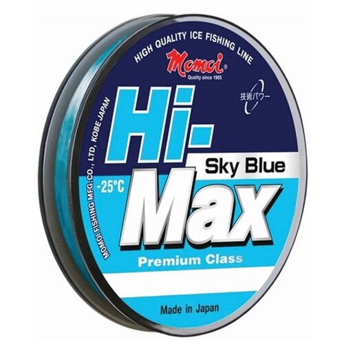 Монофильная леска Momoi Hi-Max d=0.22 мм, 30 м, 5 кг, sky blue, 1 шт.