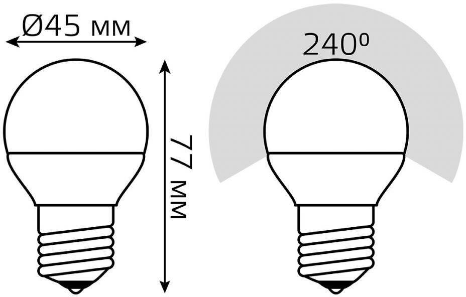 Лампа светодиодная gauss 53212, E27, G45, 12 Вт, 3000 К - фотография № 5
