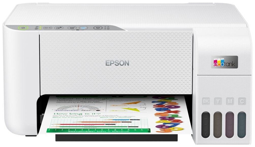 Принтер Epson l3256 + чернила, мфу, струйный, бело-серый