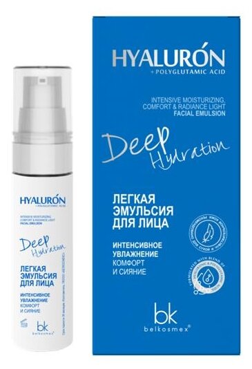 Belkosmex Легкая эмульсия для лица Hyaluron Deep Hydration, 30 мл