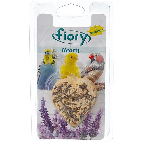 Био-камень Fiory для птиц Hearty с лавандой в форме сердца 45 г