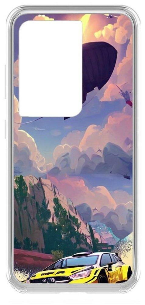 Чехол-накладка Krutoff Clear Case Гонка для Samsung Galaxy S21 Ultra (G998)