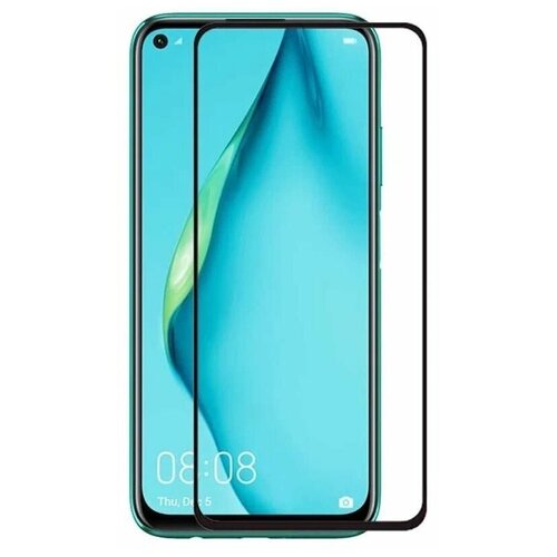 Защитное стекло для Huawei P40 Lite / Honor 9C с черной рамкой в жесткой упаковке