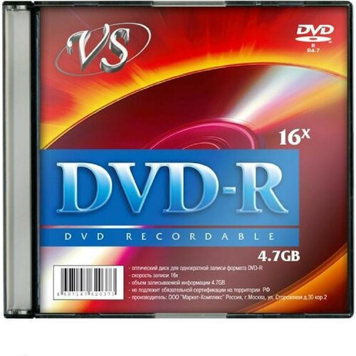 DVD-R Носители информации DVD-R, 16x, VS, Slim/5, VSDVDRSL501 dvd r носители информации dvd r 16x vs slim 5 vsdvdprsl501