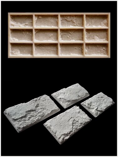 Изображение товара Царский кирпич — тычковая плитка h16mm. Силиконовая форма ZIKAM для производства декоративной плитки из гипса и бетона.