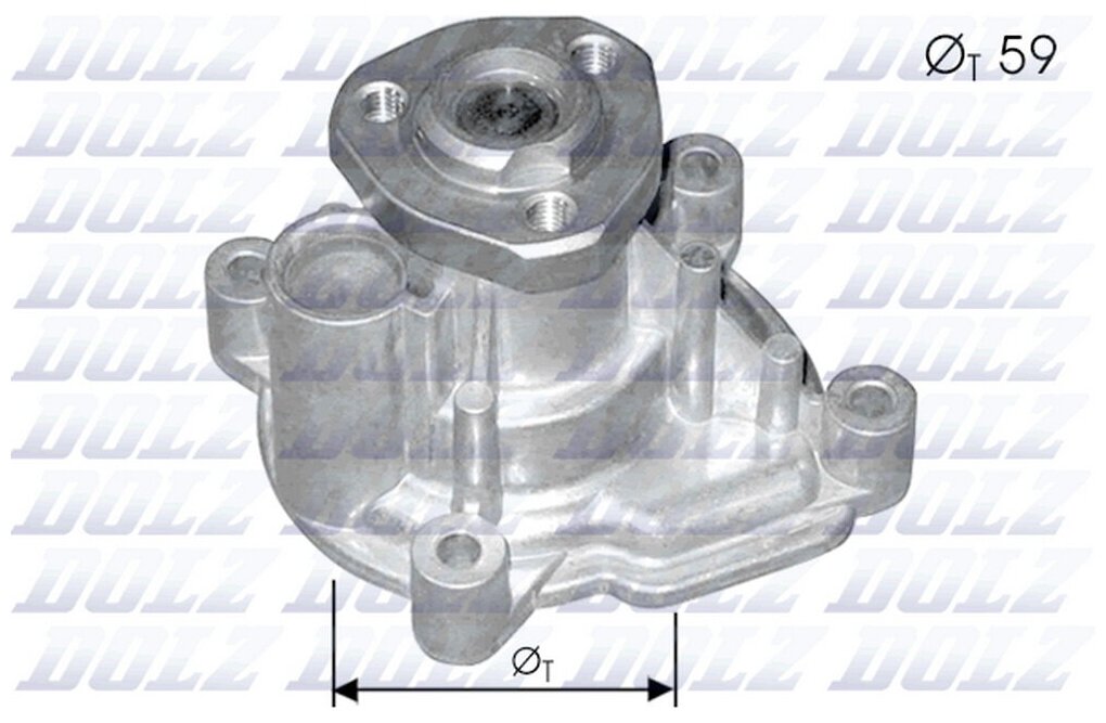 Помпа VAG Polo Sedan 10-, Golf V 03-; Octavia 96-, Octavia (A5) 04-, Rapid 12- 1.6i DOLZ