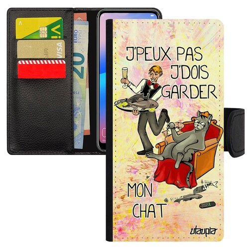фото Чехол книжка на телефон samsung galaxy a40, "не могу - сижу с котом!" повод комикс utaupia