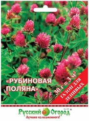 Семена газона Русский огород клевер красный Рубиновая поляна 30г