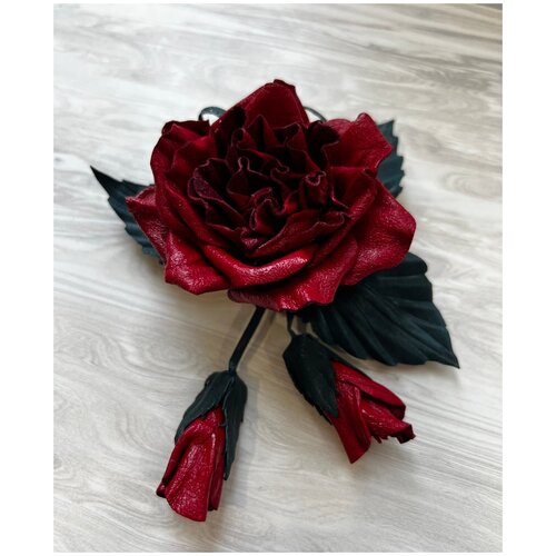 Брошь, красный, зеленый