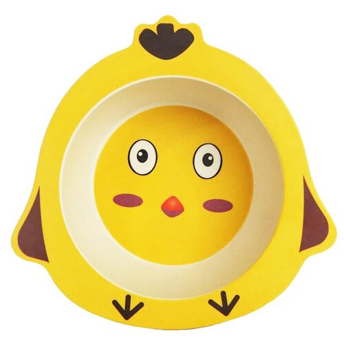 фото Детская тарелка в форме цыпленка, цвет желтый, 17х16,5х4,8 см,baby fox bf-bowl-03
