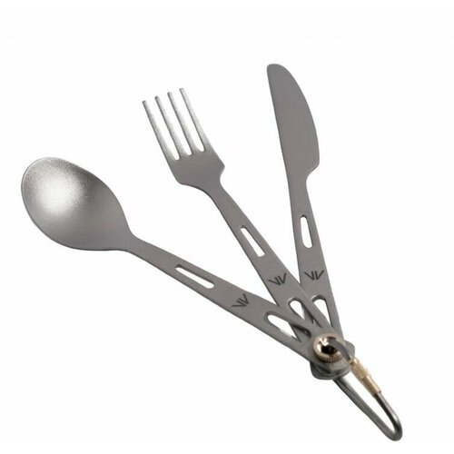 набор титановой посуды keith titanium 2 piece cook set ti6012 Набор сверхлегких титановых столовых приборов GORAA 3-Piece Titanium Cutlery Set вилка, ложка, нож