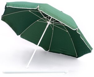 Зонт пляжный круглый складной с металлической ручкой, с клапаном, 200 см, зеленый