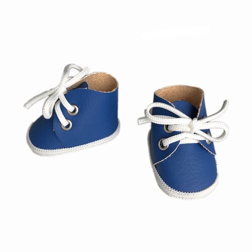 Модное Хобби Обувь для кукол_5 5 см 1630 Ботиночки ручная работа 5см. Кожзам с кантом Синие